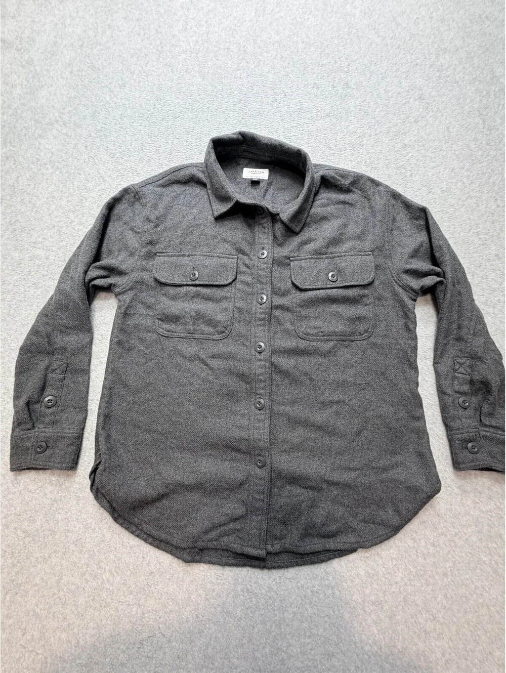 American Eagle Mens Shirt Jacket Small Charcoal Gray Cotton